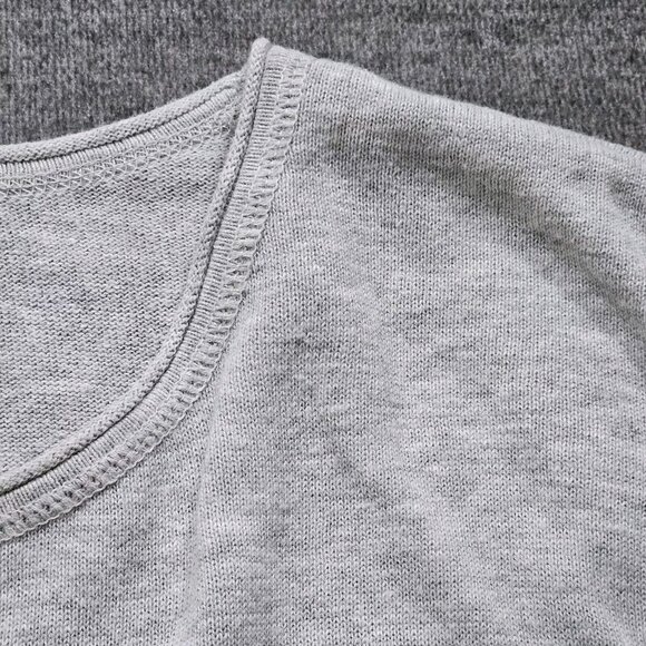 Lisa Todd Sweater Women 2X Gray Roll Neck Cuff Cotton Linen Blend Preppy Boho LS - Picture 10 of 16